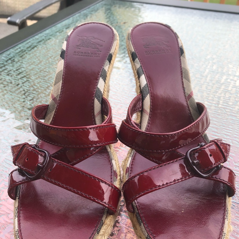 Authentic Burberry Espadrille wedge sandals.